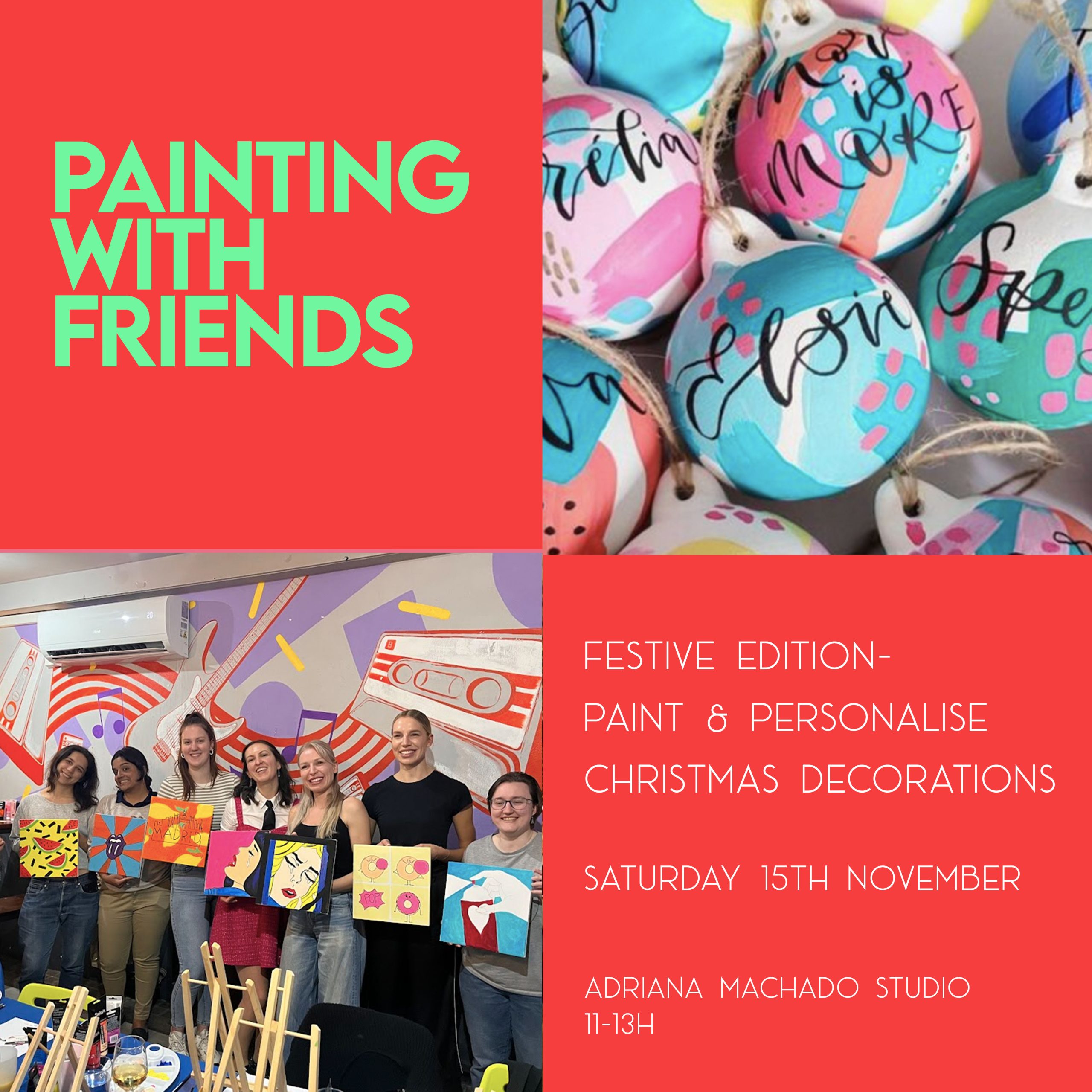 Painting With Friends- Festive Joy workshop